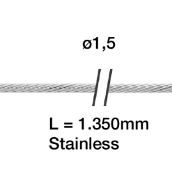 Elvedes Bremsekabel Til Splitter(EL2017161) Øvre 1350mm