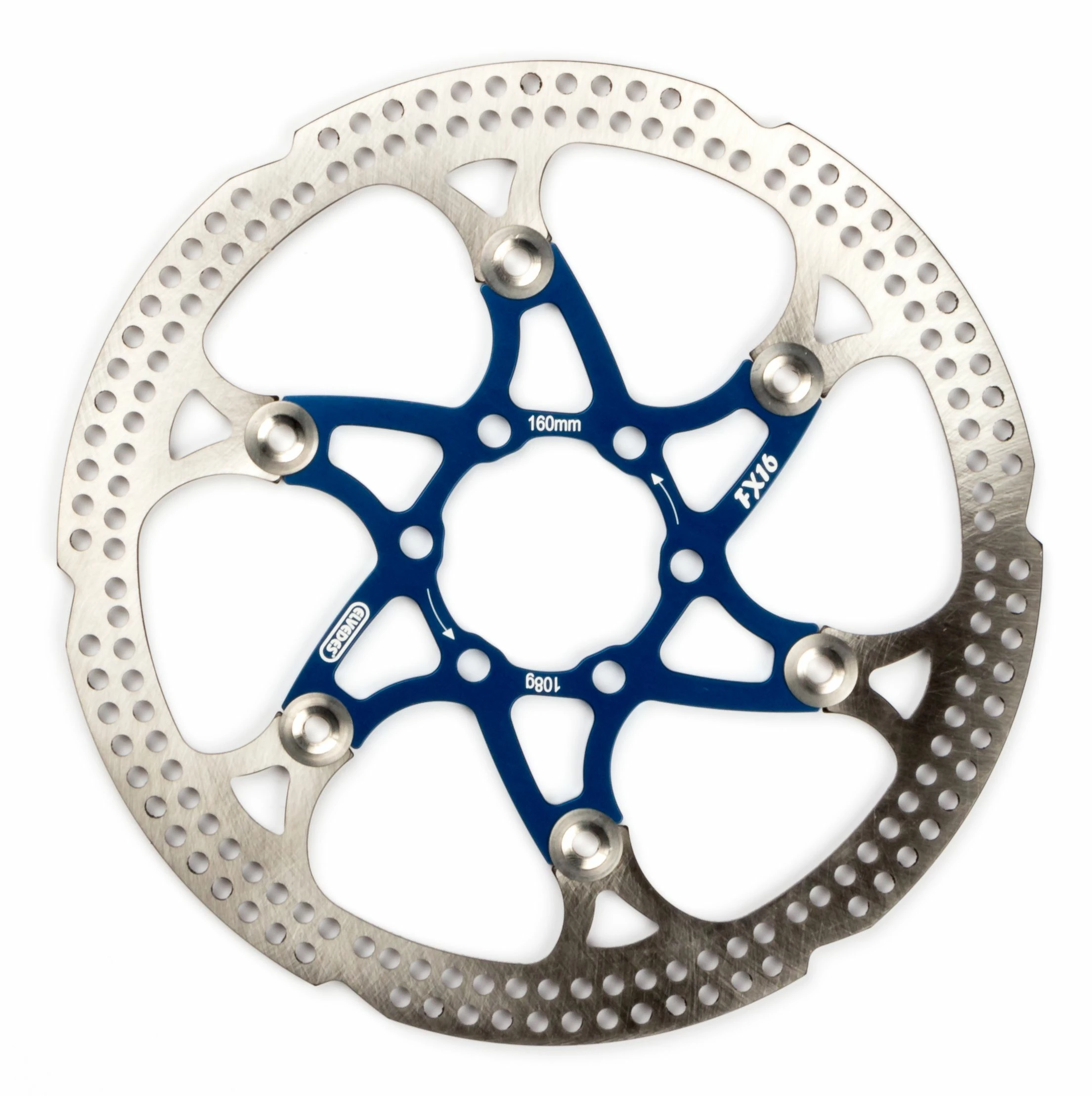 ECykelhjelm.dk Bremseskive Ø160mm FX16 108g 6 Bolte Blå