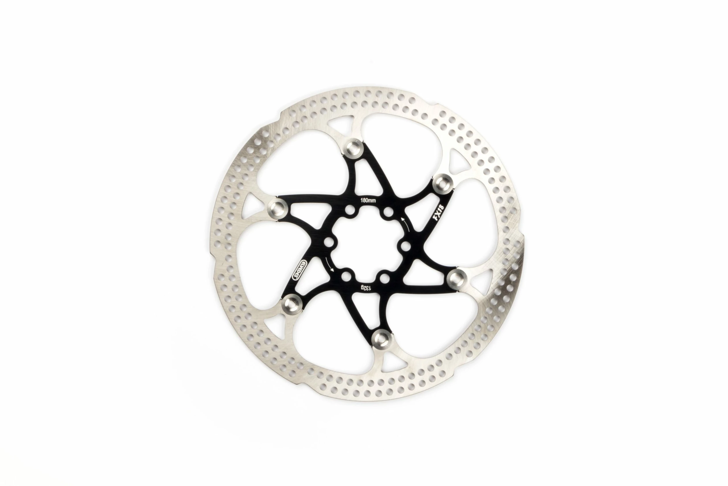 ECykelhjelm.dk Bremseskive Ø180mm FX18 132g 6 Bolte Sort