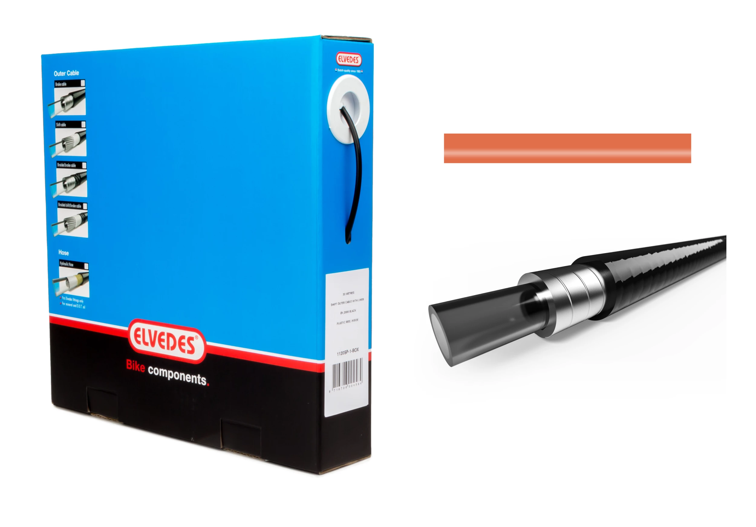 Elvedes Bremsestrømpe Boks Ø5,0mm 30m Orange