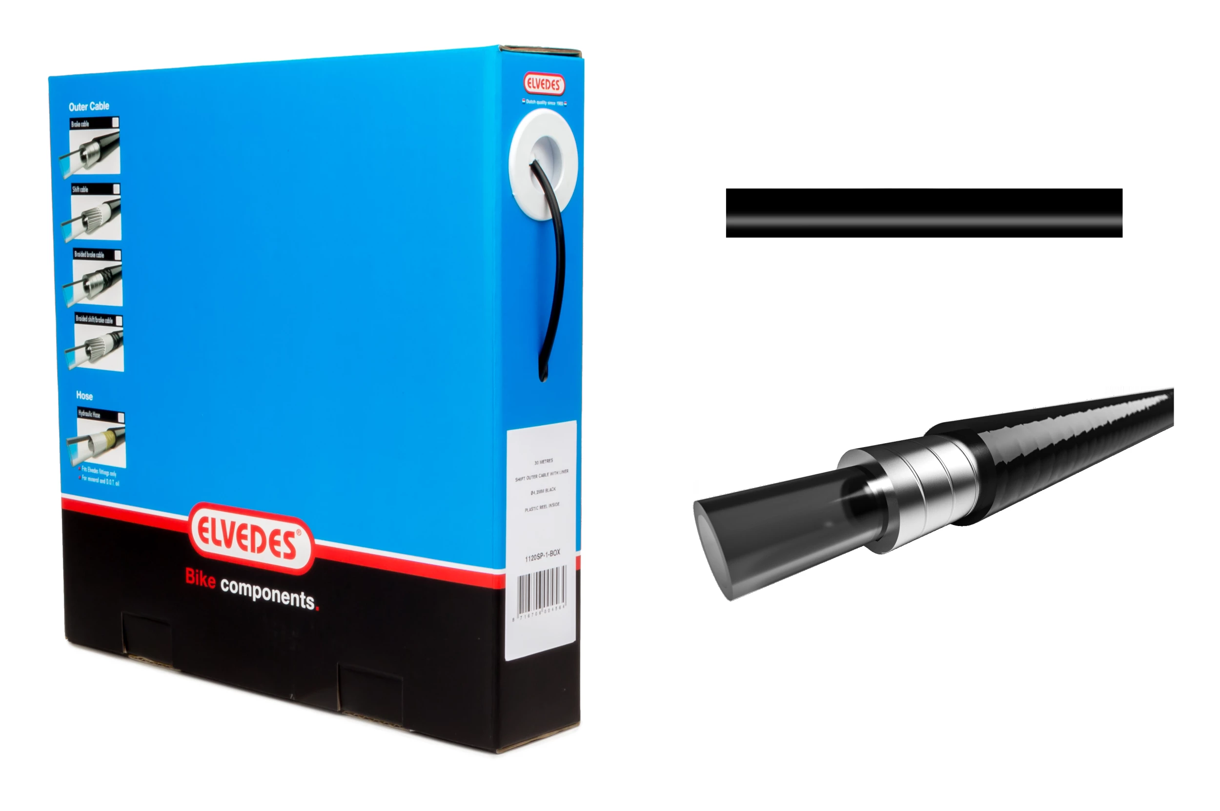 Elvedes Bremsestrømpe Ø5,0mm 10m Sort Inkl. Liner