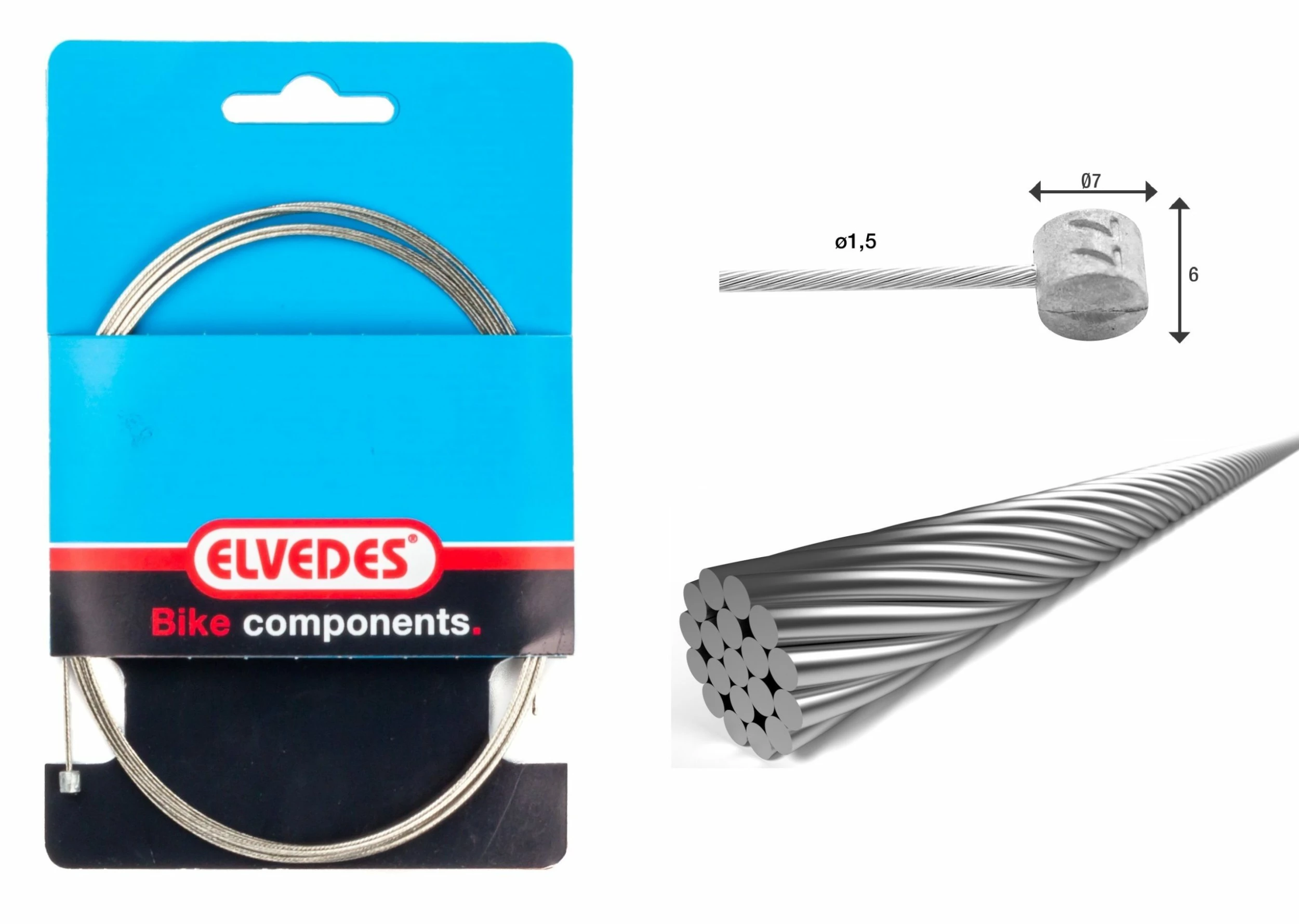 Elvedes Bremsewire 1×19 ø1,5/2000mm ø7×6mm