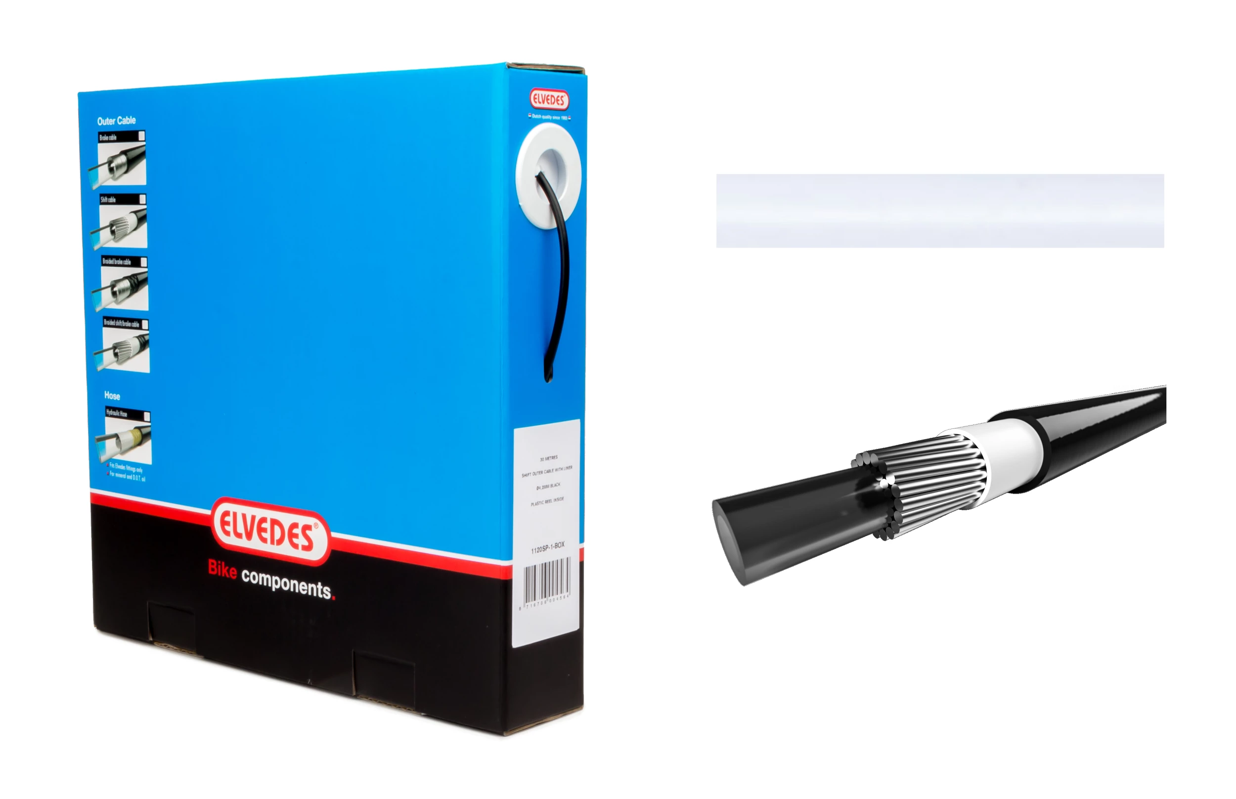 Elvedes Gearstrømpe Boks Ø4,2mm 30m Hvid Inkl. Liner