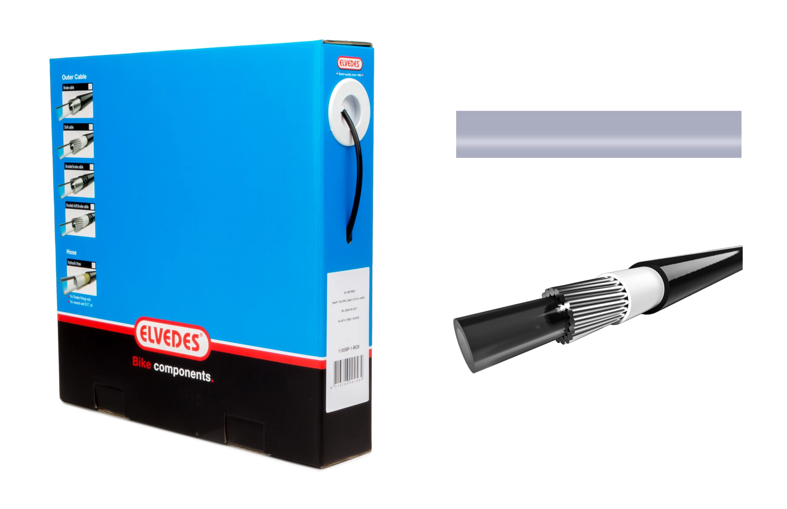Elvedes Gearstrømpe Boks Ø4,2mm 30m Sølv Inkl. Liner