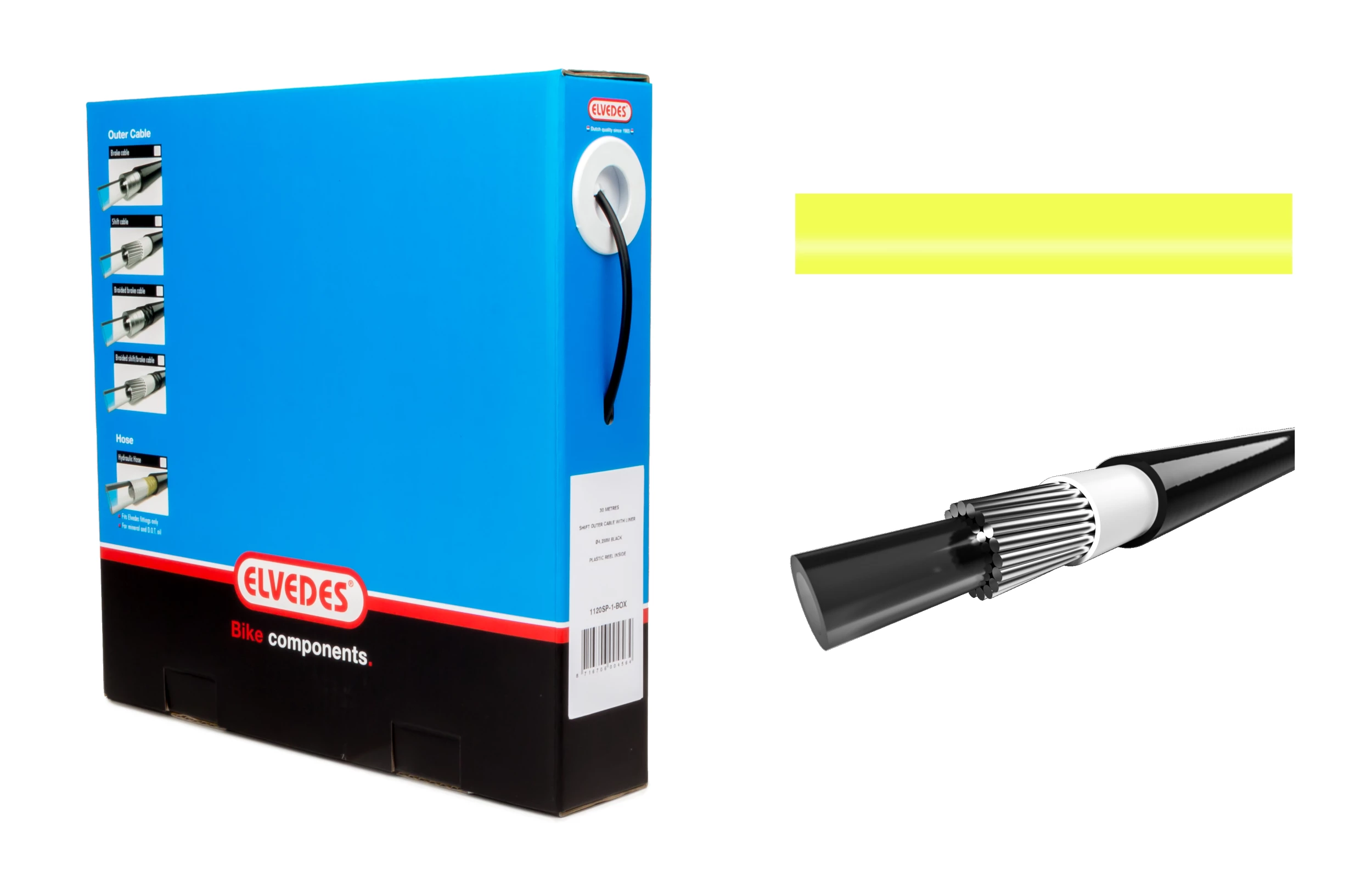 Elvedes Gearstrømpe Ø4,2mm 10m Neon Gul Inkl. Liner