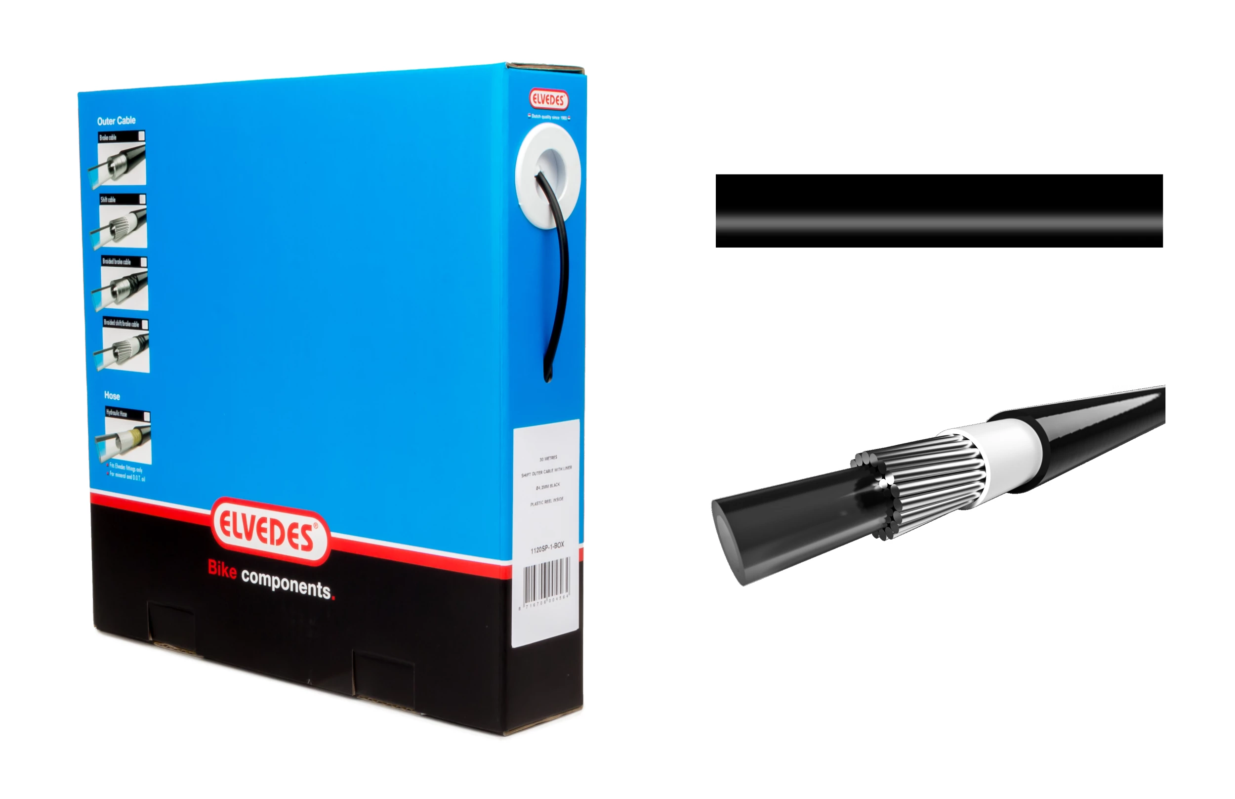 Elvedes Gearstrømpe Ø4,2mm 10m Sort Inkl. Liner