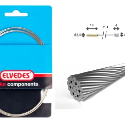 Elvedes Gearwire 1×19 ø1,1/2250mm ø2,5×10 & ø4×4mm