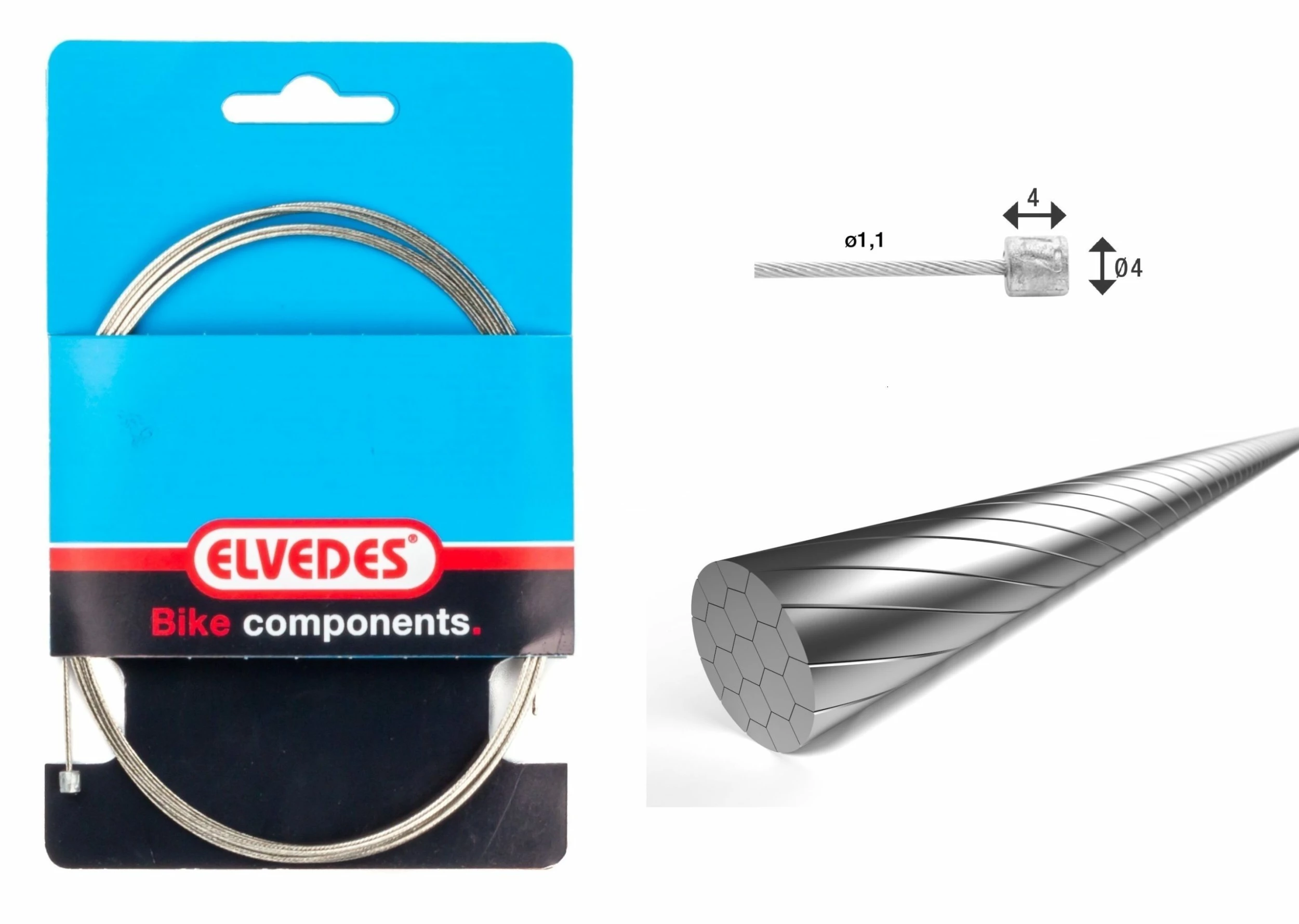Elvedes Gearwire 1×19 ø1,1/2250mm ø4×4mm Slick