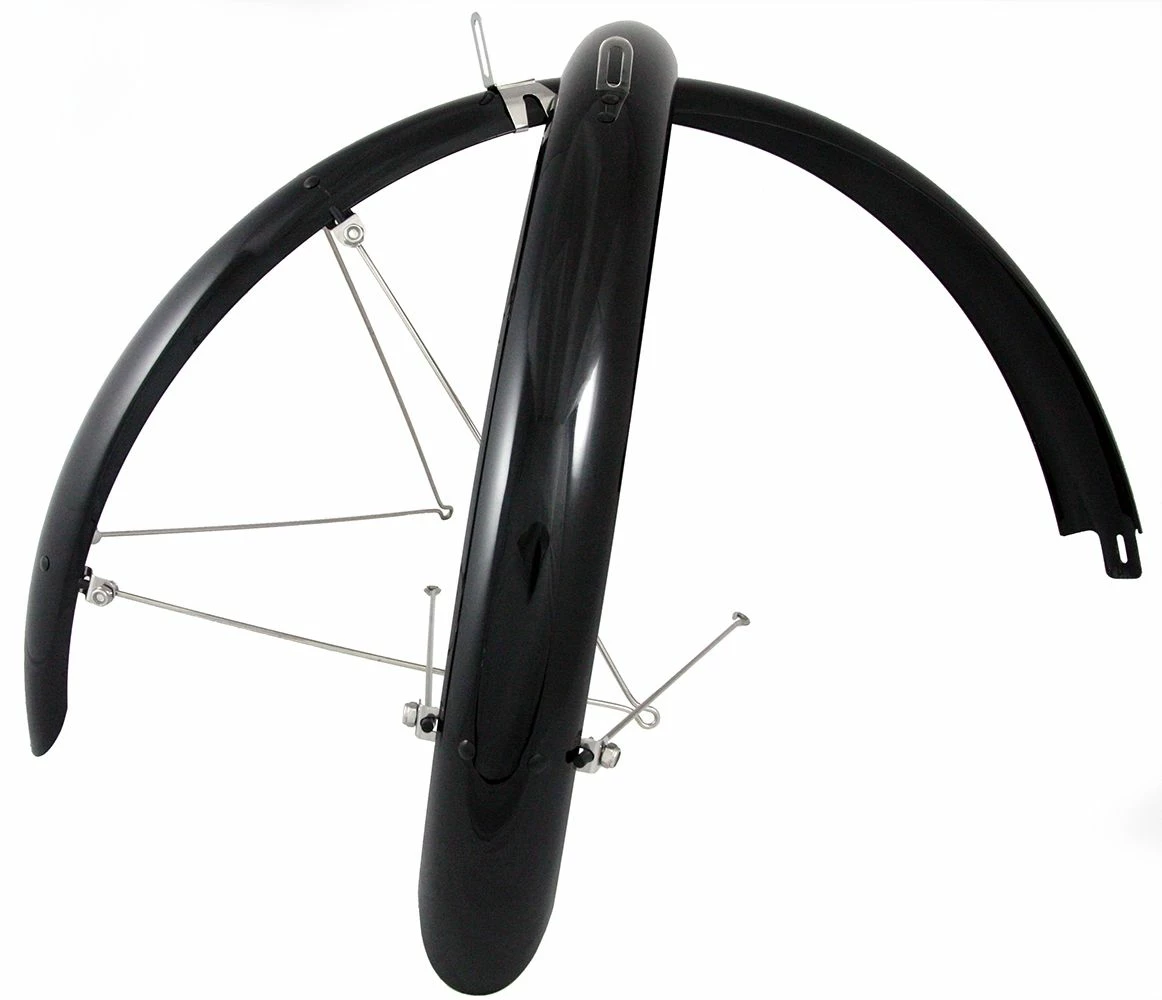 Mixbike Skærmsæt 700c 55mm Sort Rustfrit Tilbehør